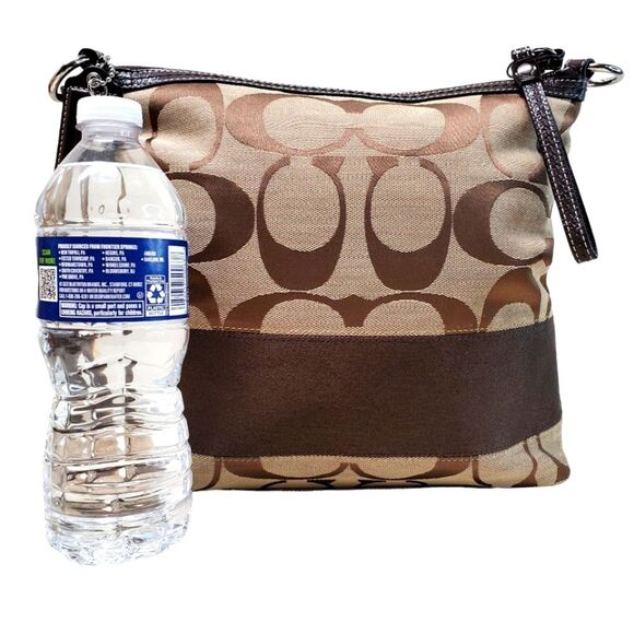 COACH Signature Stripe Monogram Print Convertible Canvas  Shoulder Crossbody Bag - Picture 11 of 11